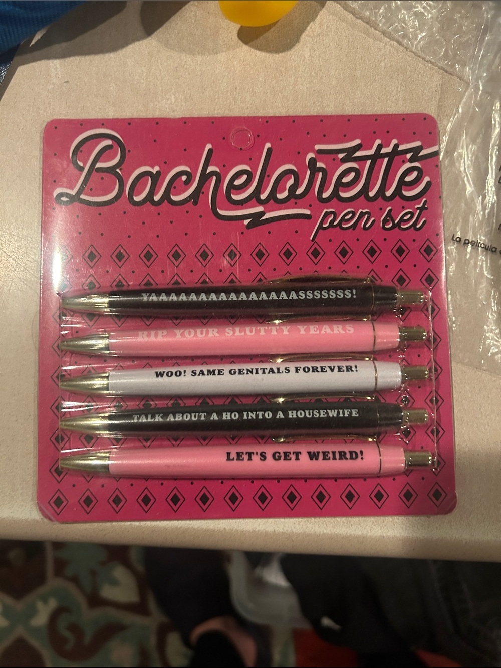 Bachelorette Pen Set - Pink, Black, White